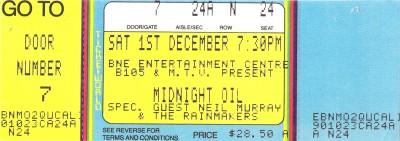 Midnight Oil ticket