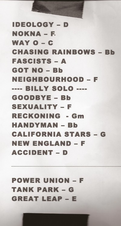 Billy Bragg setlist- Melbourne 2014