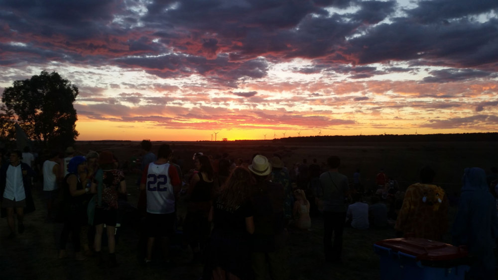 Sunset at Meredith Music Festival 2014